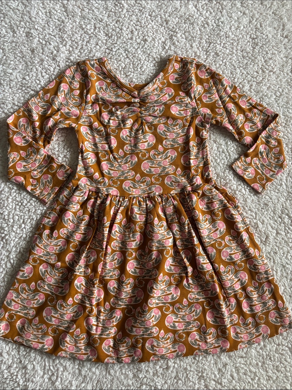 Kate Quinn Floral Paisley Snake Long-Sleeve Dress 3T NWT